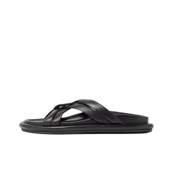 Moncler Bell Crossover-strap Leather Slides
