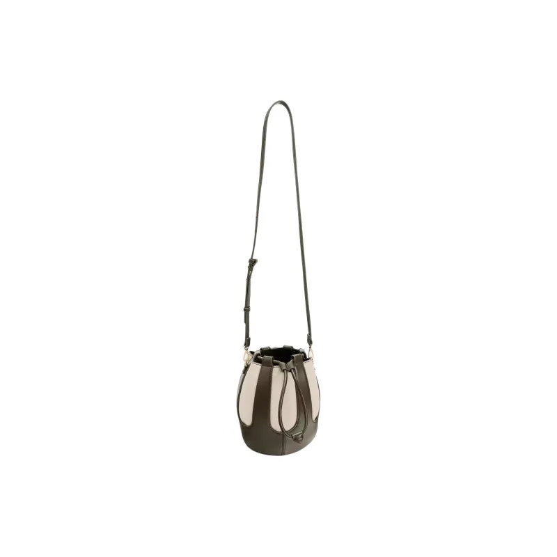 ZARA Cotton & Yellow Linen & Polyurethane Bucket Bags Crossbody Bag Shoulder Bag Women's Green-1