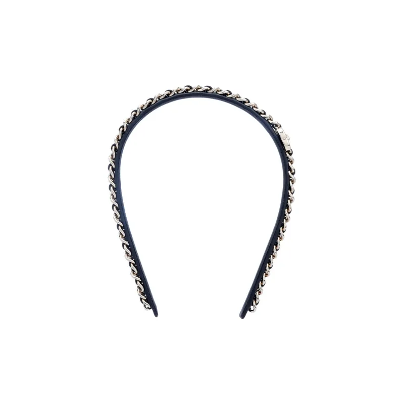 CHANEL Lambskin Headbands Women's Black-0