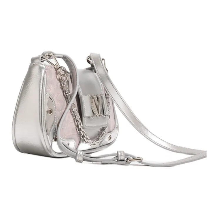 NOMK PU Shoulder Bag Crossbody Bag Women's White/Black/Blue/Silver-12