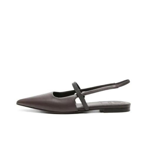 Brunello Cucinelli Monili Chain-detailed Ballerina Shoes