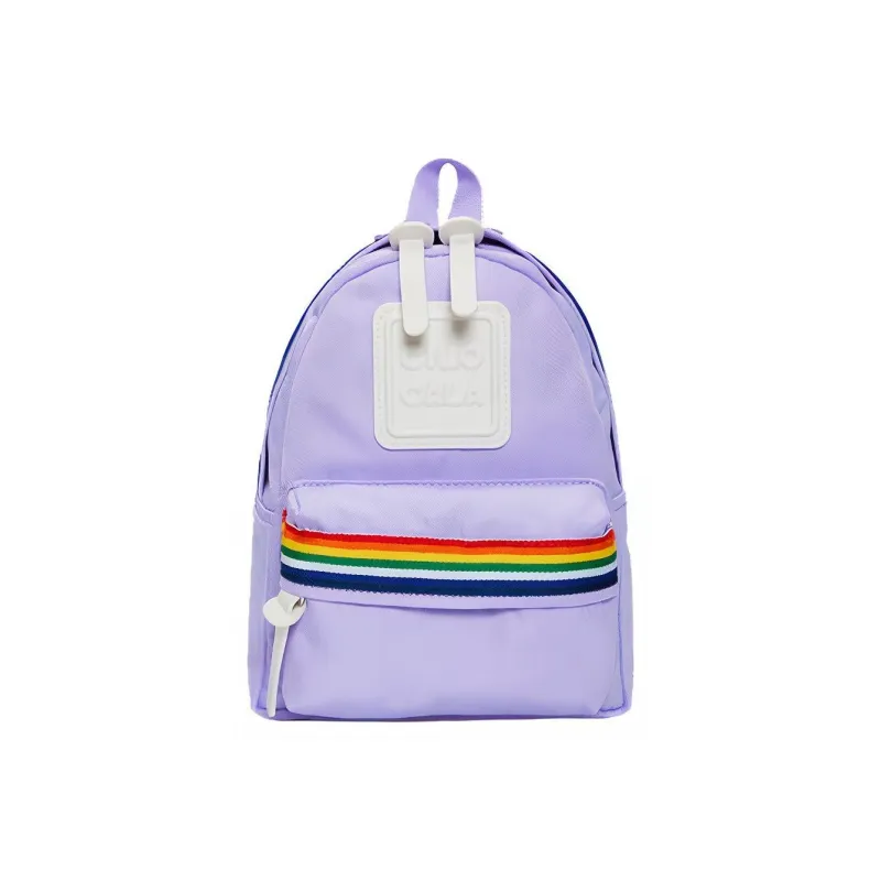 CILOCALA Nylon Fabric Backpack Backpack Regular Unisex Macaron Color Lavender Light Purple-2