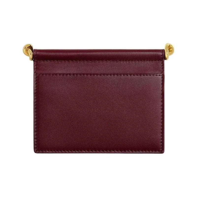 Bottega Veneta Solstice Calfskin Card Holder Women's Burgundy-1