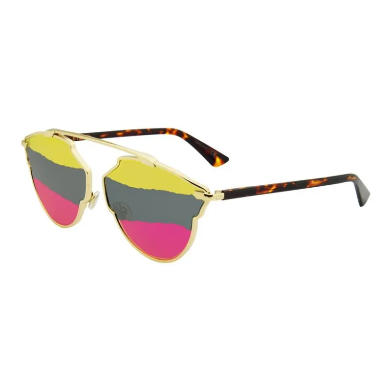 DIOR Alloy Aviator Sunglasses Women's Gold-4