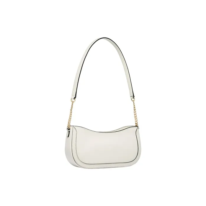 MICHAEL KORS Leather Crescent Bag Shoulder Bag Small Size Women's Leather Brown/Milk White/Green-5