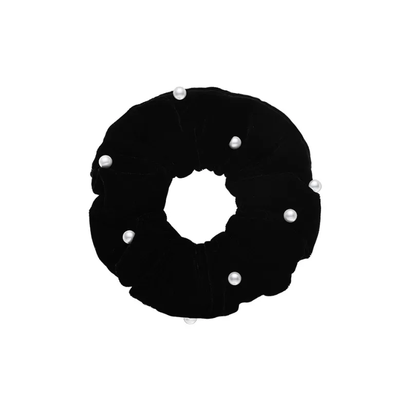 ROYALSASA Velour, Faux Pearl Hair Tie Women's-0