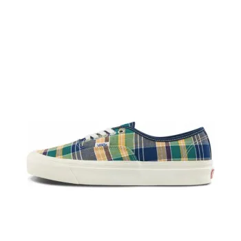 Vans Style 44 Low Tops Casual Skateboarding Shoes Unisex Yellow Green Blue Plaid 'Yellow Green Blue'