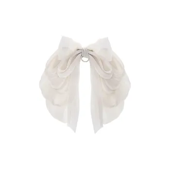 ROYALSASA Silk Chiffon, Faux Crystal Hair Clips Women's