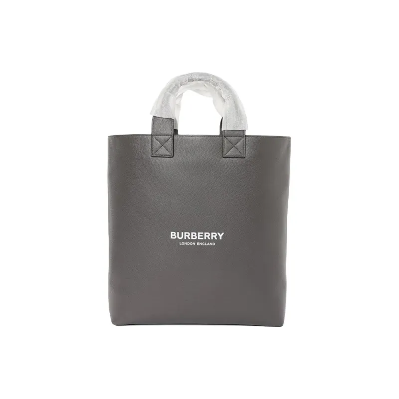 Burberry Artie Series Leather Tote Bag Shopping Bag Handbag Unisex Gray-0