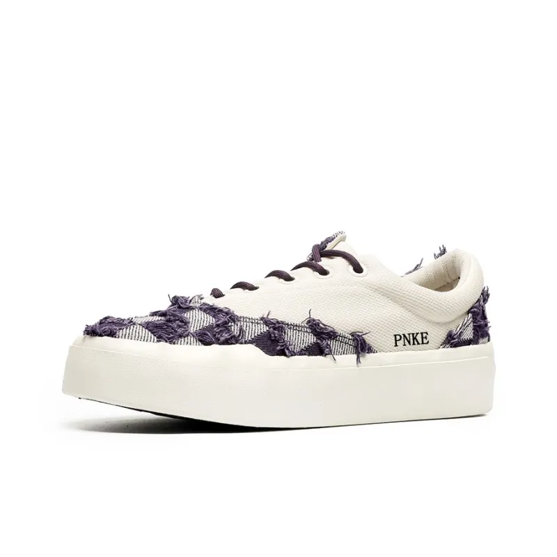 PNKE Anti Slip And Wear Resistant Breathable Low Top Canvas Shoes Unisex Purple-1