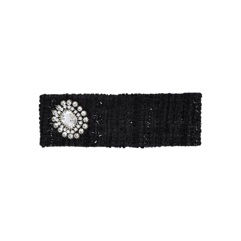 ROYALSASA Cotton Linen Blend Faux Crystal Hair Clips Women's-2