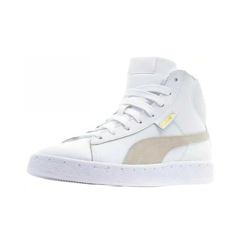 PUMA Mid Leather Fur Lined Cozy Stay Warm Mid Top Casual Skate Shoes Unisex White Fleece Lined-2