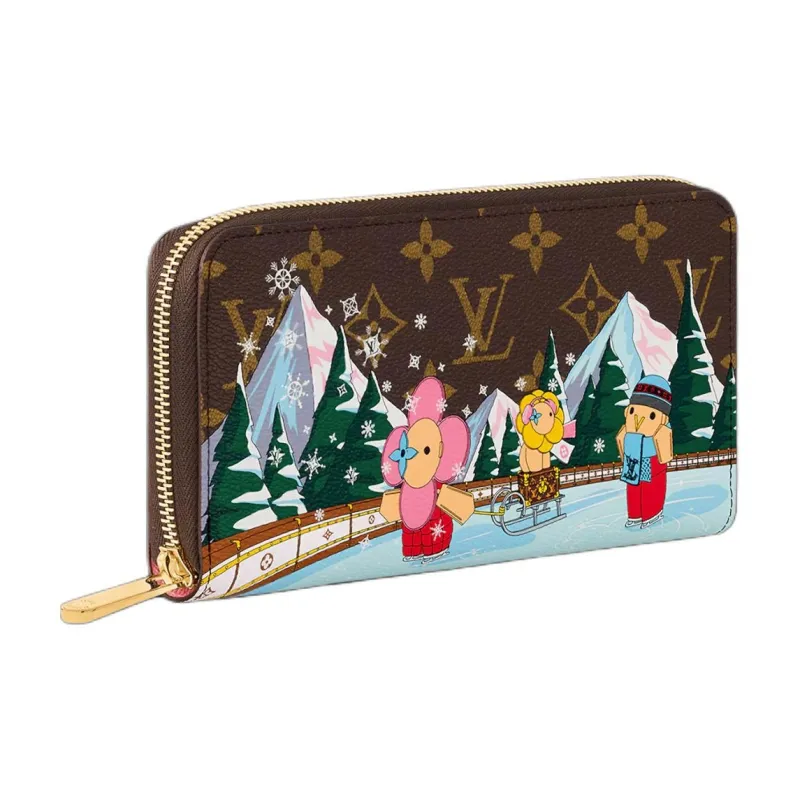 LOUIS VUITTON Zippy Monogram Coated Canvas Wallet Women's Brown & Multicolor-1