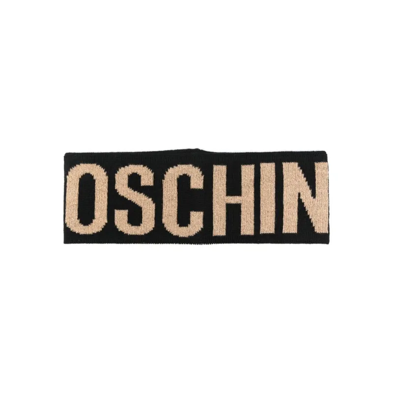 MOSCHINO Intarsia Knit-logo Slip-on Headband-0