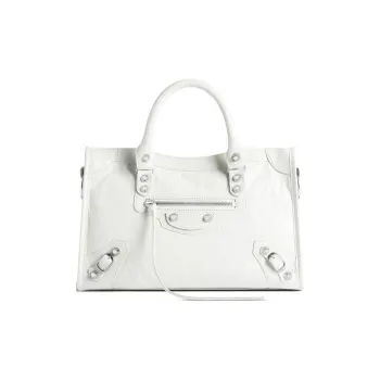 Balenciaga Arena Lambskin Crossbody One Shoulder Handbags Small Size Women's White