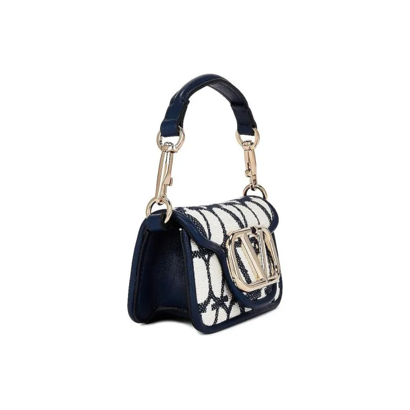 Valentino GARAVANI Canvas With Leather Trim Canvas Bag Handbag Shoulder Bag Crossbody Bag Extra Mini Unisex Marine Blue-2