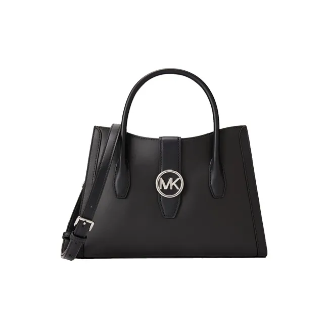 MICHAEL KORS Gabby Artificial Leather Shoulder Bag Crossbody Bag Handbag Medium Size Women's Black/Milk White/Blue-6