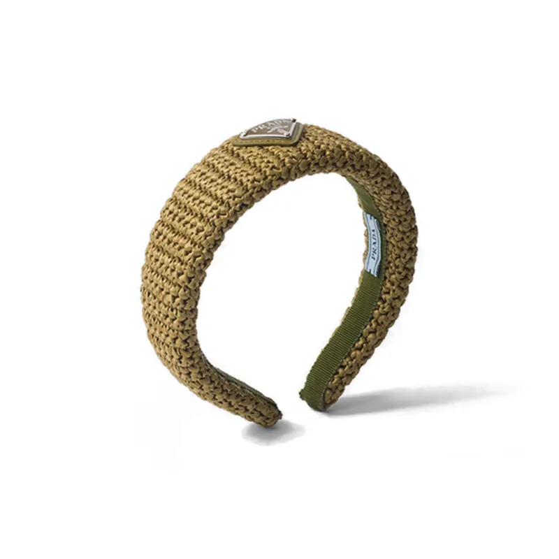PRADA Triangle logo Crochet Headband-0