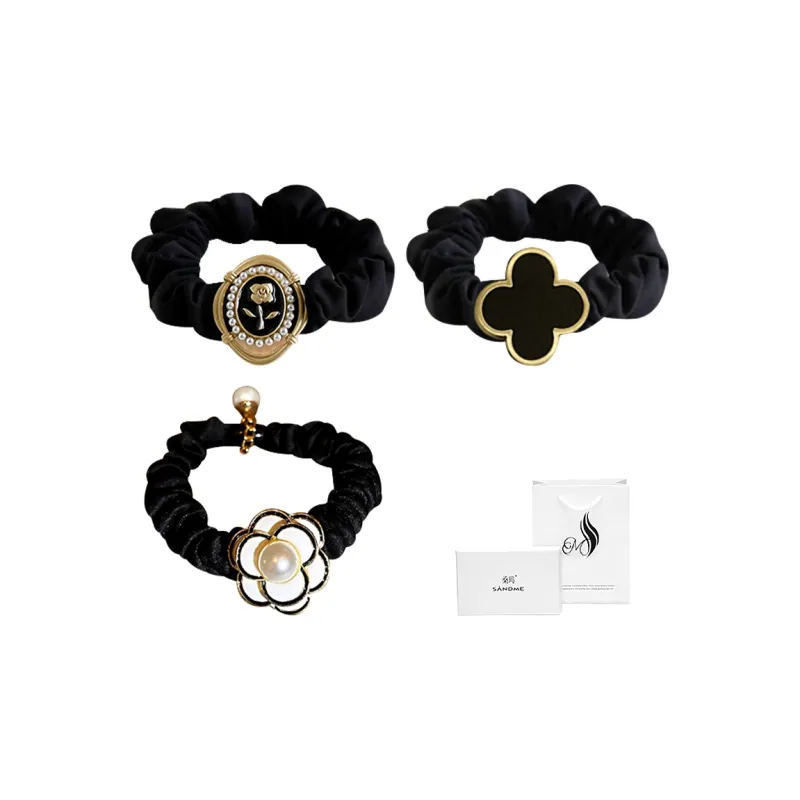 SENDME Hair Ties Women's Exquisite Floral Hair Tie 3 Pack-0
