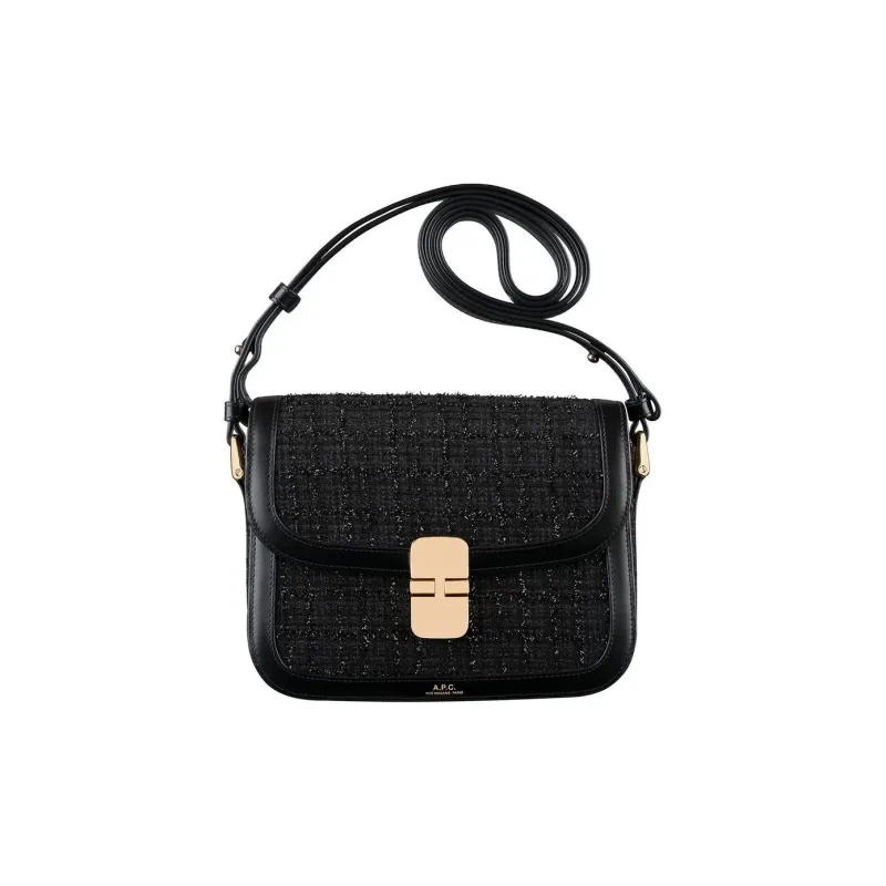 A.P.C Grace Soft Cow Leather Crossbody Bag, Shoulder Bag Women's Black-0