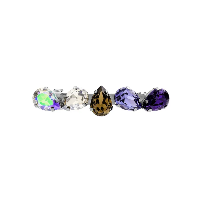 ROYALSASA Alloy Faux Crystal Hair Clips Women's-3