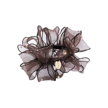 ROYALSASA Organza, Faux Crystal Hair Tie Women's