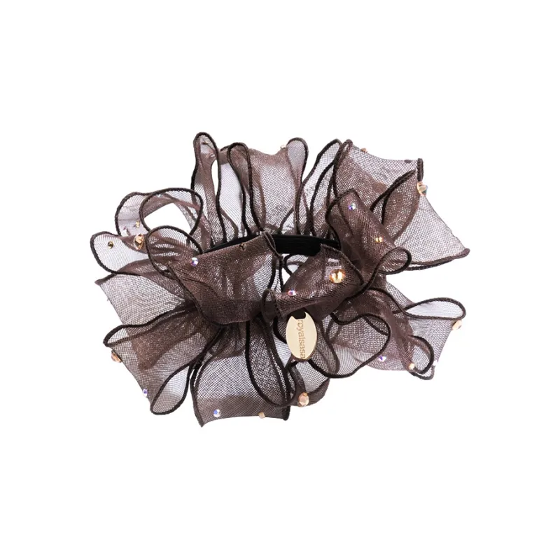 ROYALSASA Organza, Faux Crystal Hair Tie Women's-0