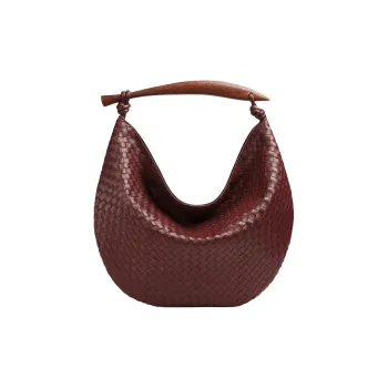 Bottega Veneta SARDINEIntrecciato Lambskin Handbag Extra Large Women's Burgundy