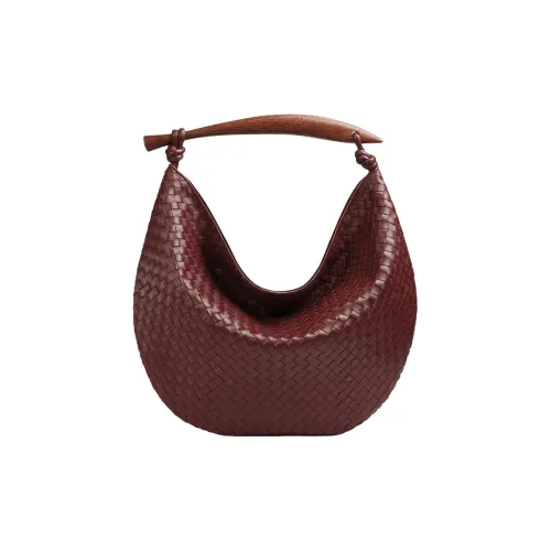 Bottega Veneta SARDINEIntrecciato Lambskin Handbag Extra Large Women's Burgundy