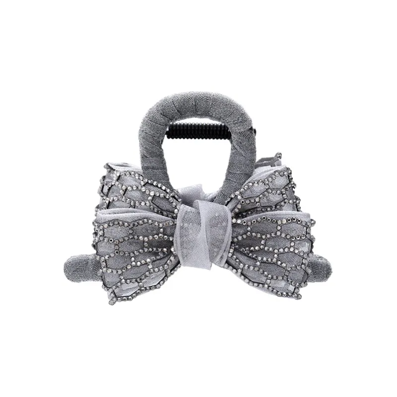 ROYALSASA Silk Chiffon Faux Crystal Hair Clips Women's-2