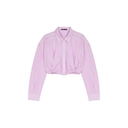 Maje Cropped Ramie Shirt