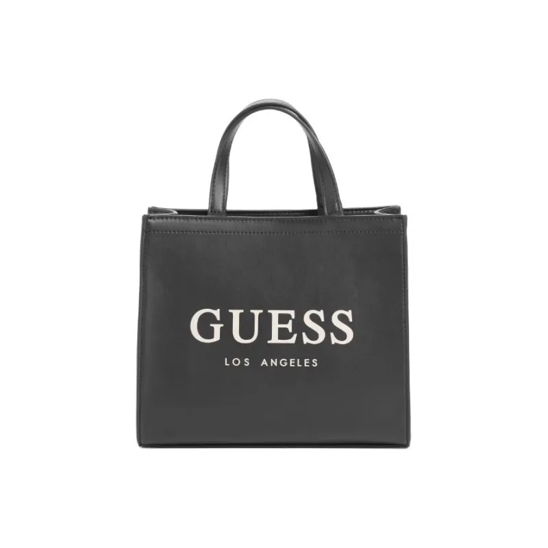 GUESS Faux Leather Tote Bag Shopping Bag Handbag Mini Women's Black-0