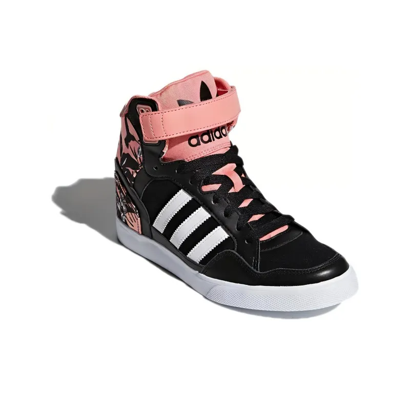 Adidas Originals Extaball Up Skateboard Shoes Women's Mid Top Black/Pink-2