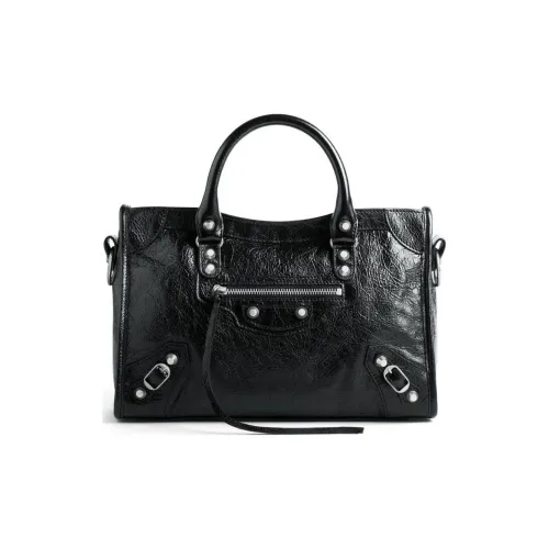 Balenciaga Lambskin Shoulder Bag Crossbody Bag Handbag Small Size Women's Black