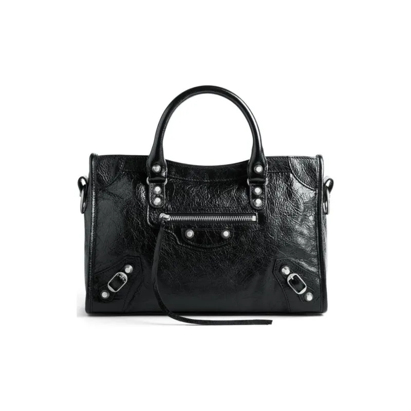 Balenciaga Lambskin Shoulder Bag, Crossbody Bag, Handbag Small Size Women's Black-0