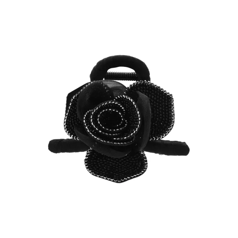 ROYALSASA Silk Chiffon Faux Crystal Hair Clips Women's-2