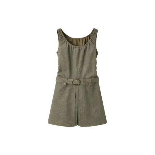 LEDIN Sleeveless Dresses Women's Army Green