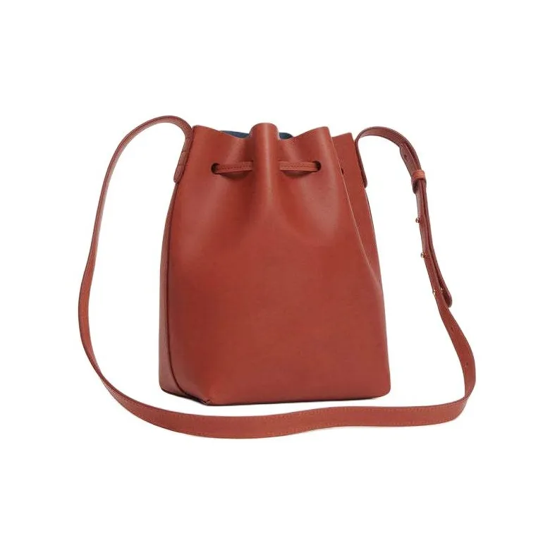 MANSUR GAVRIEL Plant Tanned Leather Bucket Bags Shoulder Bag Crossbody Bag Mini Women's Brown & Blue-2