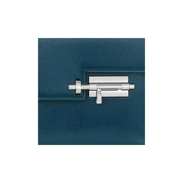 HERMES Verrou Chamkila Goat Skin Chain Bag Handgun Bag Shoulder Bag Crossbody Bag Mini Women's S4 Deep Blue Dark Blue-2