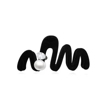 Crafts Women's Artificial Pearl Alloy Flock Hair Clips Women's