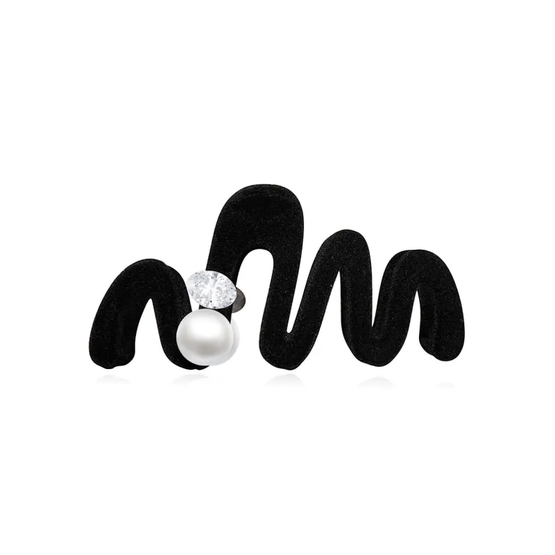 Crafts Women's Artificial Pearl Alloy Flock Hair Clips Women's-0