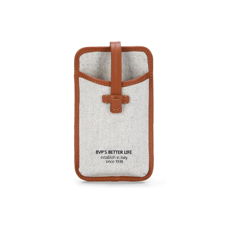 BVP Cow Leather Patchwork With Fabric Genuine Leather Design One Shoulder Small Bag Crossbody Bag Regular Unisex Brown-2