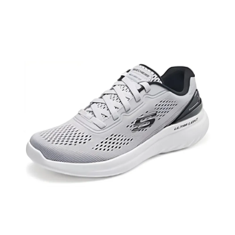 Skechers Slip Resistant, Abrasion Resistant, Breathable Low Top Casual Running Shoes Men's Gray Black-2