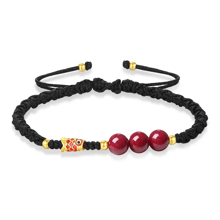 CANHUI Reconstructed Cinnabar Jade Bracelets Unisex-1