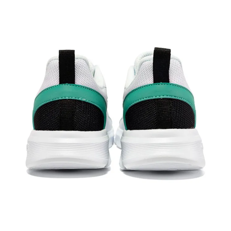 Erke Durable Breathable Lightweight Low Top Running Shoes Men's White Green-4