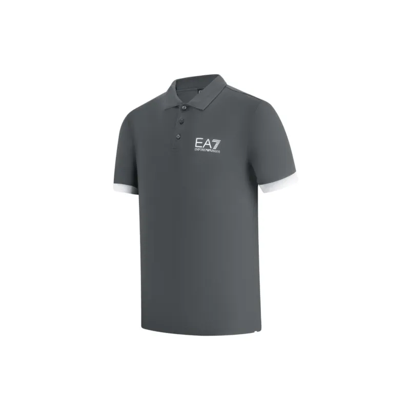 EMPORIO ARMANI EA7 SS24 Polo Shirt Men's Gray-2