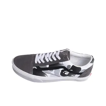 A Bathing Ape X Vans Old Skool Collection Skateboard Shoes Unisex Low Top Gray/White