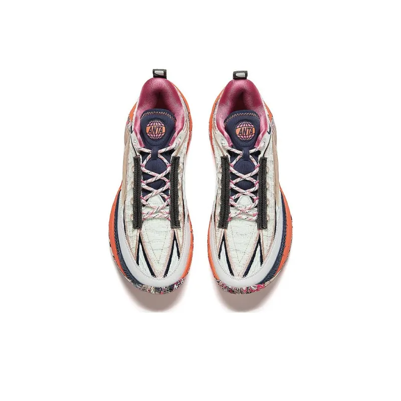 Anta Instantaneous 1 Regeneration Cushioning Wear-Resistant Low-Top Basketball Shoes Men's Green Orange Blue-2