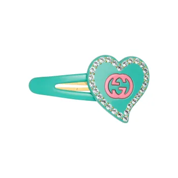 GUCCI Resin, Crystal, Rubber Hair Clips Women's Green