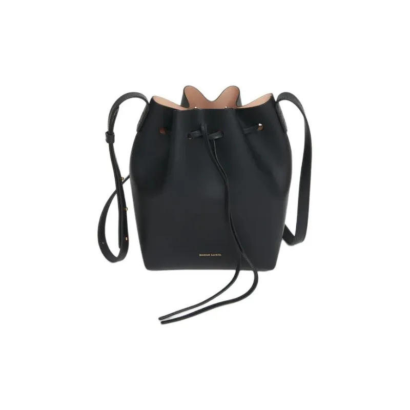 MANSUR GAVRIEL Plant Tanned Leather Bucket Bags Shoulder Bag Crossbody Bag Mini Women's Black & Natural-1